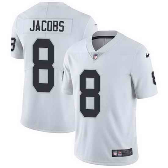 Nike Raiders 8 Josh Jacobs White Men Stitched NFL Vapor Untouchable Limited Jersey